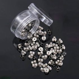 1 Box Of Cute Butterfly-shaped Stud Earrings With Non-slip Buckles (Option: Backofear plugs)