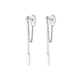 Women's Tassel Simple Stud Earrings (Option: 1pair-925silver)