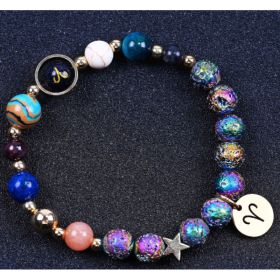 Blue San Colorful Volcanic Rock Twelve Constellations Bracelets (Option: Aries)