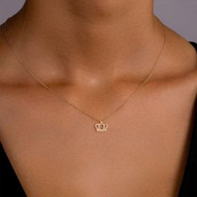 Female Creative Zircon Crown Diamond In The Debris Pendant Necklace (Option: 4Style)
