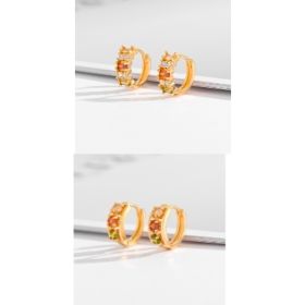 Fashion Multi-style Square Crystal Zircon Ornament Gold Plated Diamond Ear Ring (Option: EH029 and EH018)