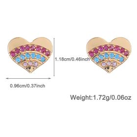 Original Design Love Colorful Crystals Necklace And Earrings Suite (Option: DNCE08702color)