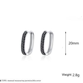 French-style Black Zircon Earrings (Option: Black)