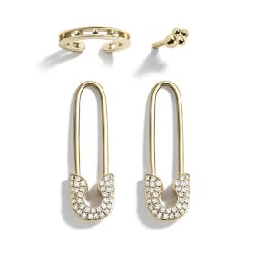 Alloy pin rhinestone stud earrings (Option: White)
