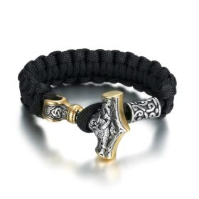 Asgard Crafted Paracord Mjolnir Bracelet (Option: Silver Gold)