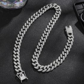 Diamond Men's Hip Hop Style Chunky Necklace (Option: Arc Silver 20inch)