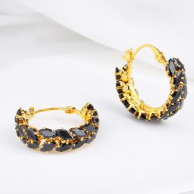 Personalized Black Zircon Earrings (Option: Black)