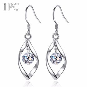 Zircon Reduction Silver Earrings (Option: Platinum-1PC)