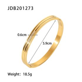 Fashionable And Versatile Gold-plated Stainless Steel Bracelets With Zirconia (Option: JDB201273)