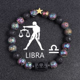 European And American Twelve Constellation Natural Stone Beaded Bracelet (Option: Libra)