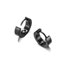 Simple Electroplated Stainless Steel Earrings (Option: 49 Black Mm Single)