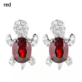 Cute Little Animal Niche Design Earrings Jewelry Stud Earrings (Option: Red)