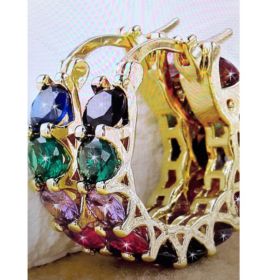 Fashion U-shaped  Earrings Full Zircon Rhinestones  Earrings (Option: TER40629 Color)