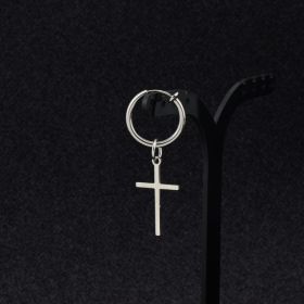 Cross stud earrings (Option: Spring clip)