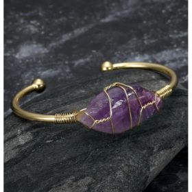Asgard Crafted Natural Gemstone Bangle (Option: Amethyst)