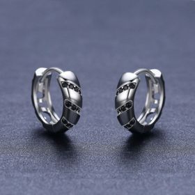 European And American Retro Women's Round Earrings Beautiful Temperament Copper (Option: Black)