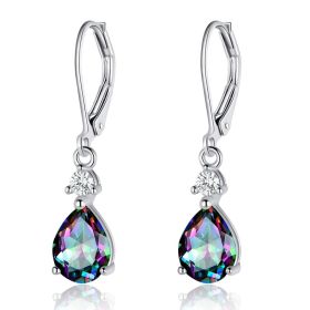 Light Luxury Water Drop Copper Zircon Earrings Female Temperament High Sense (Option: Style 9-Copper Inlaid Zircon)