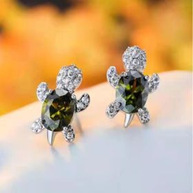 Cute Little Animal Niche Design Earrings Jewelry Stud Earrings (Option: Olive Green)