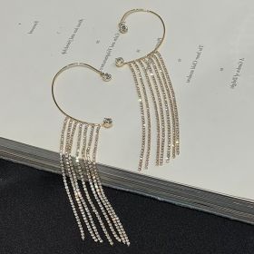 Fashionable And Simple Long Tassel Earrings (Option: Gold one pair)