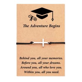 New Creative Simple Card Bracelet Wax Thread Weaving (Option: Cross The Adventure Begins)