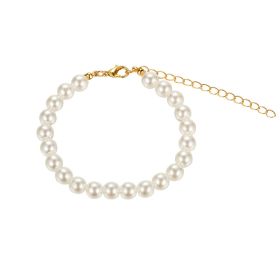 Vintage Pearl Necklace Women's High-grade Ins Style Simple (Option: 5620304 8mm Bracelet)