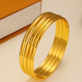 4pcs Minimalist Personalized Elemental Circle Copper Bracelet (Option: 70mm)