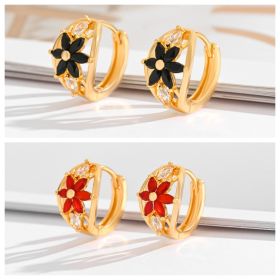 Fashion Multi-style Square Crystal Zircon Ornament Gold Plated Diamond Ear Ring (Option: EH007 and EH023)