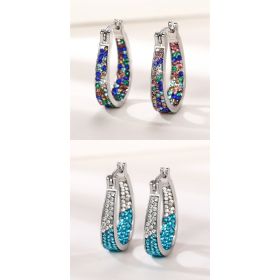 European And American Colorful Ear Clip Fashion Diamond Women's Earrings (Option: E302 andE2094)