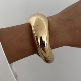 Glossy Heavy Industry Design Bracelet Geometric Personalized Wide Bracelet (Option: 01 Gold 2431)