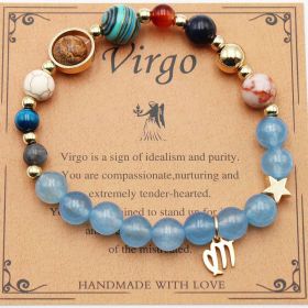 Twelve Constellations Bracelets Natural Stone Beaded Eight Planets (Option: Viego)