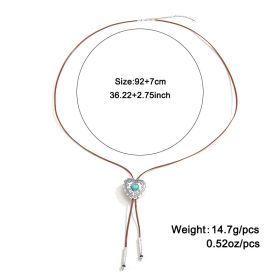 European And American Retro Turquoise Cross Necklace (Option: Style 2)