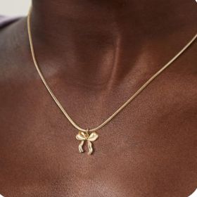 Bow Necklace Female Personality Golden Clavicle Chain Fashion All-match (Option: Style 1)