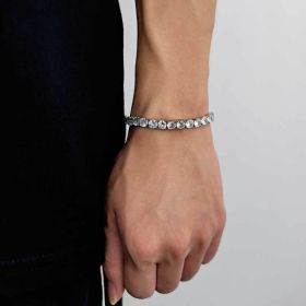 Tennis Chain Zircon Bracelet Fashion Brand Hip Hop (Option: Platinum Width 6mm-Bracelet 7 Inches)
