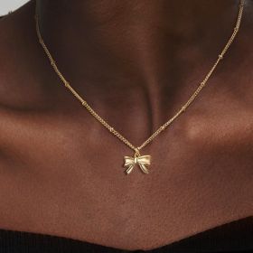 Bow Necklace Female Personality Golden Clavicle Chain Fashion All-match (Option: Style 4)