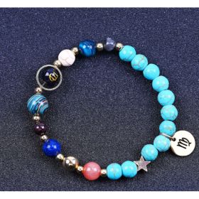Twelve Constellation Constellation Blue San Bracelet 8mm Turquoise Beaded (Option: Viego)