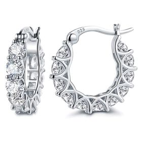 Fashion U-shaped  Earrings Full Zircon Rhinestones  Earrings (Option: Platinum)