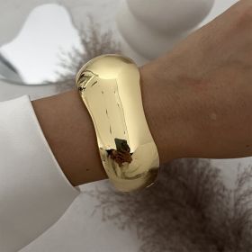 Glossy Heavy Industry Design Bracelet Geometric Personalized Wide Bracelet (Option: 02 Gold 2433)