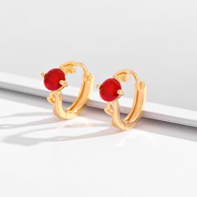 Fashion Multi-style Square Crystal Zircon Ornament Gold Plated Diamond Ear Ring (Option: EH020)