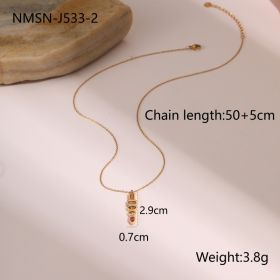 European And American Fashion Special-interest Color Zircon Star Pendant Stainless Steel Necklace (Option: NMSN J5332-18K)