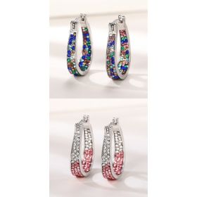 European And American Colorful Ear Clip Fashion Diamond Women's Earrings (Option: E302 and E2092)