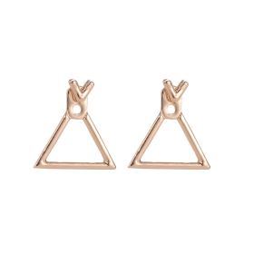 Hollow Diamond Square Stud Earrings (Option: Triangle golden)