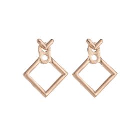 Hollow Diamond Square Stud Earrings (Option: Square golden)