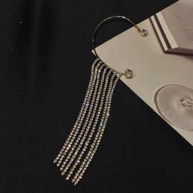Fashionable And Simple Long Tassel Earrings (Option: Gold right)