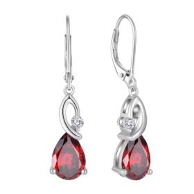 Light Luxury Water Drop Copper Zircon Earrings Female Temperament High Sense (Option: Silver-Copper Inlaid Zircon)