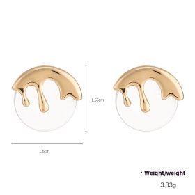 Liquid Metal Resin Stud Earrings Female Irregular (Option: DNXE07250color)