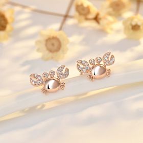 Women's Cute Crab Earrings Simple And Versatile Jewelry Gift (Option: Women-Rose Gold)