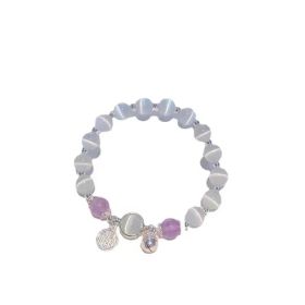 Fashion Jewelry  Women's Fashionable All-match Crystal Butterfly Bracelet (Option: Blessing Card Purple)