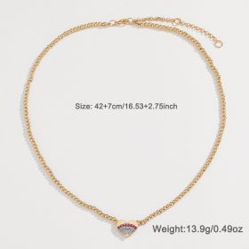 Original Design Love Colorful Crystals Necklace And Earrings Suite (Option: DNCN04915color)