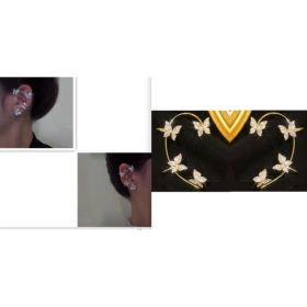 Fashion Earring Butterfly Ear Clip And Ear Hook Jewelry (Option: Set1)