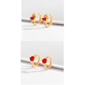 Fashion Multi-style Square Crystal Zircon Ornament Gold Plated Diamond Ear Ring (Option: EH019 and EH020)